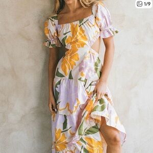 SABO skirt floral Puff Sleeve Dress